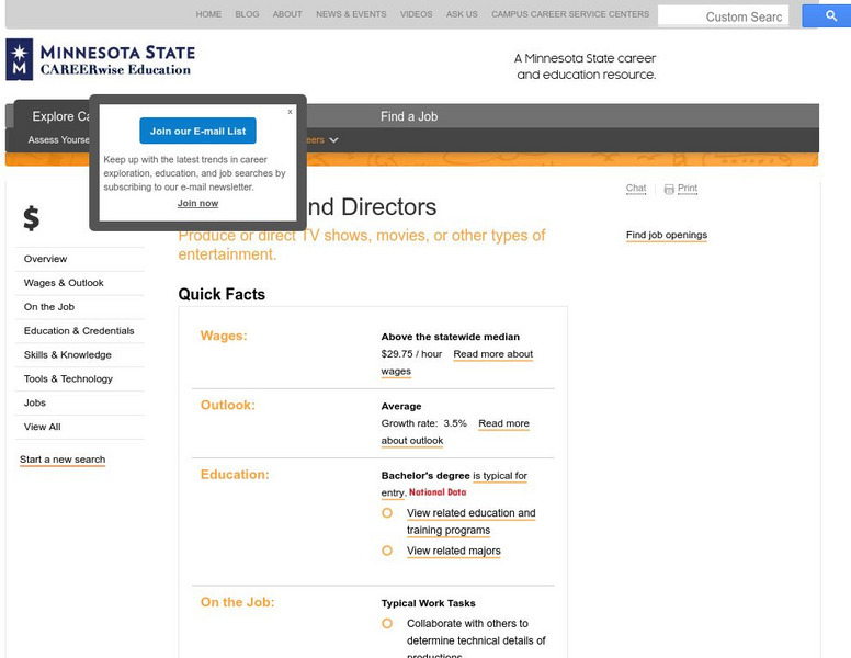 Careerwise Education: Producers and Directors Handout