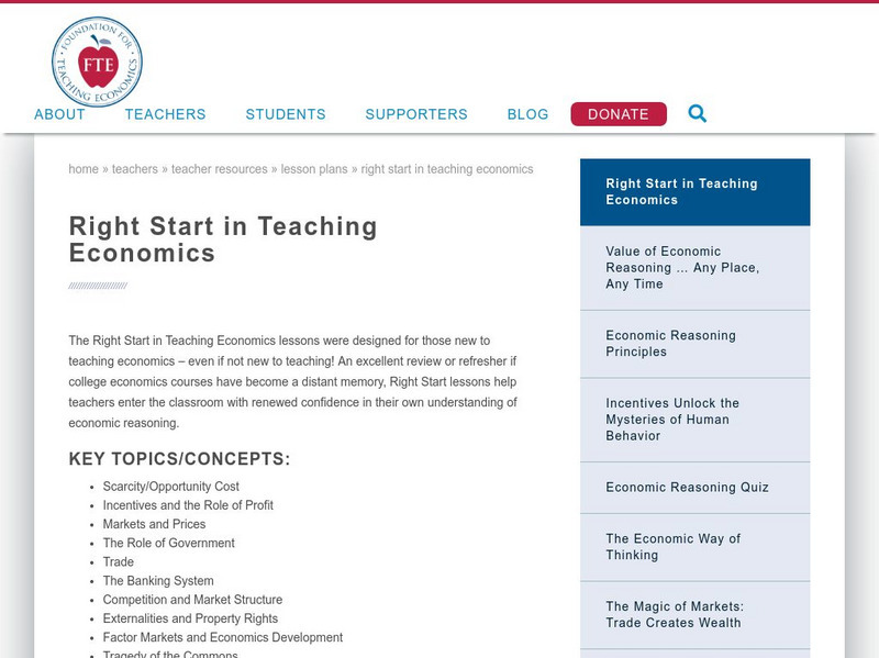Foundation for Teaching Economics Lesson Plan Foundation for Teaching Economics Lesson Plan