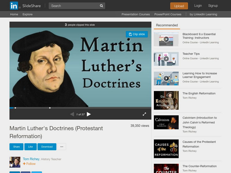 Tom Richey: Martin Luther's Doctrines PPT Tom Richey: Martin Luther's Doctrines PPT