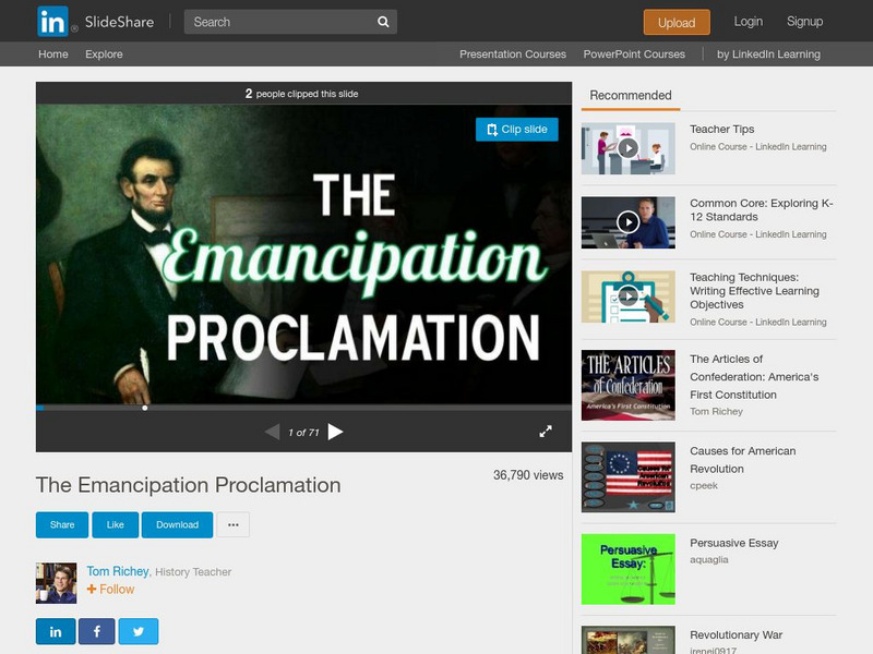 Tom Richey: The Emancipation Proclamation PPT Tom Richey: The Emancipation Proclamation PPT