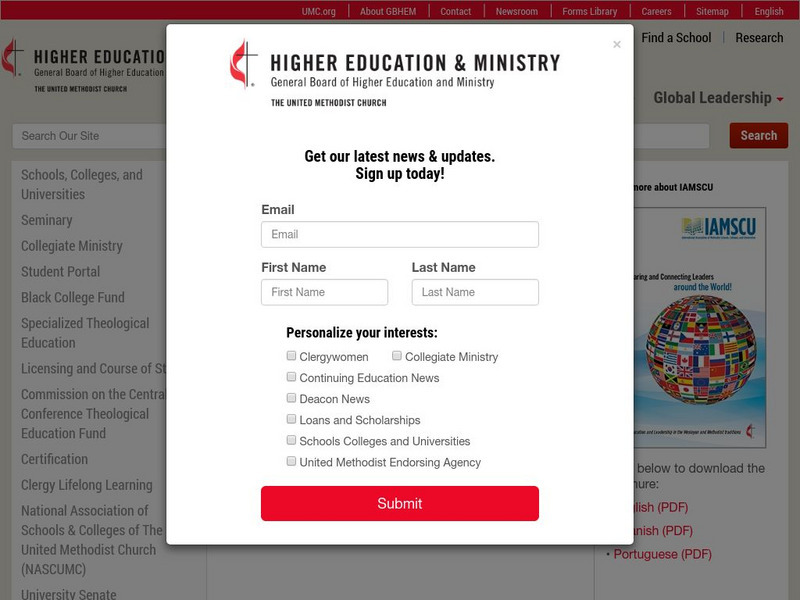 International Association of Methodist Schools, Colleges, and Universities Website