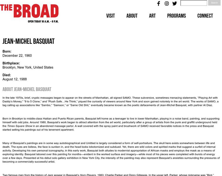 Broad Art Foundation: Jean Michel Basquiat Graphic