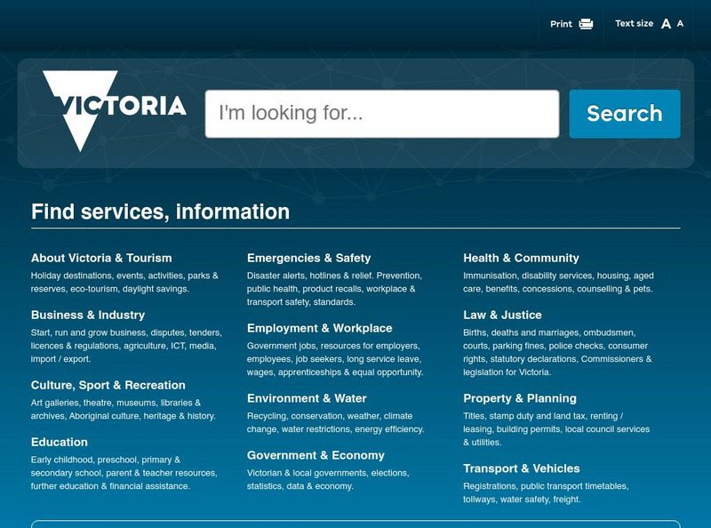 State Government of Victoria: Victoria Online Website State Government of Victoria: Victoria Online Website
