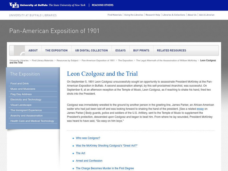 Pan American Exposition of 1901: Leon Czolgosz and the Trial Website Pan American Exposition of 1901: Leon Czolgosz and the Trial Website