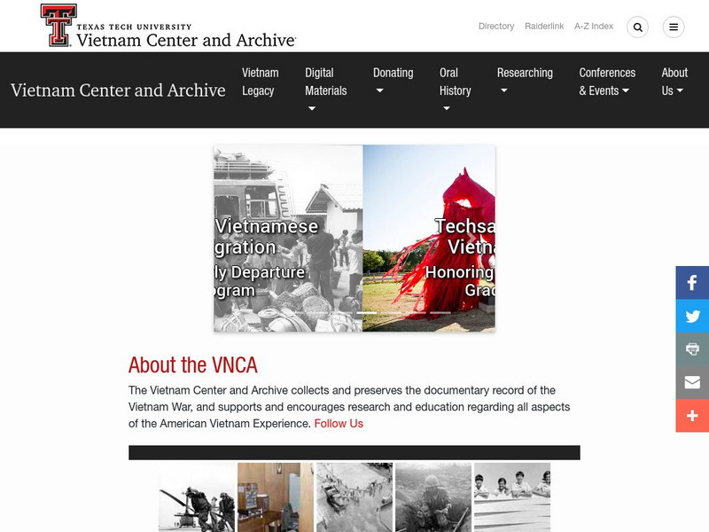 Texas Tech University: Vietnam Center and Archive Website Texas Tech University: Vietnam Center and Archive Website