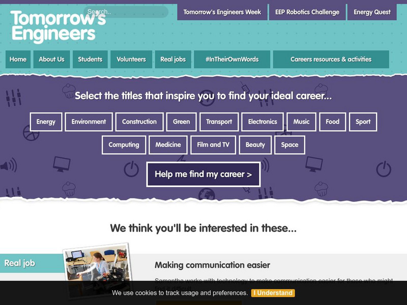 Tomorrows Engineers: About Engineering Website