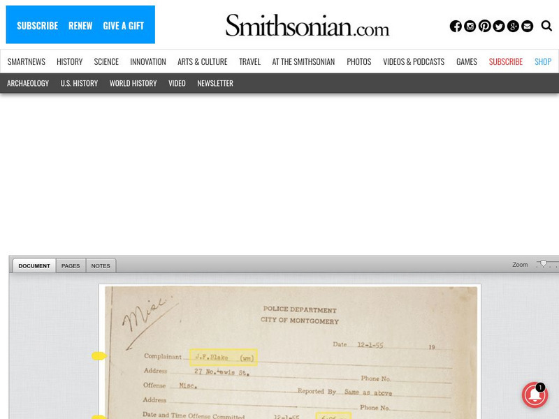 Smithsonian: Rosa Parks' Arrest Records Website Smithsonian: Rosa Parks' Arrest Records Website