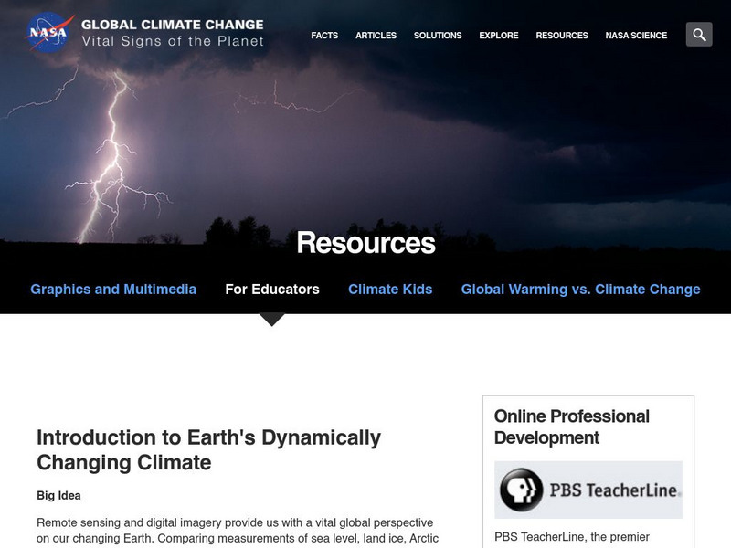 Nasa: Introduction to Earth's Dynamically Changing Climate Lesson Plan Nasa: Introduction to Earth's Dynamically Changing Climate Lesson Plan