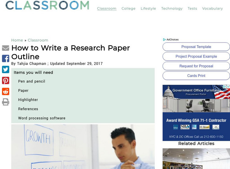 Classroom: How to Write a Research Paper Outline Article Classroom: How to Write a Research Paper Outline Article