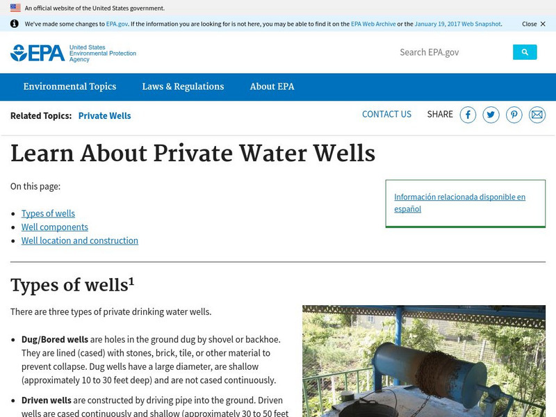 Epa: Private Drinking Water Wells Website Epa: Private Drinking Water Wells Website