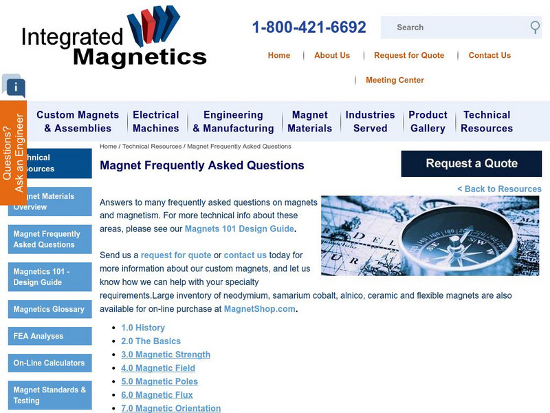 Integrated Magnetics: Magnet Frequently Asked Questions Website Integrated Magnetics: Magnet Frequently Asked Questions Website