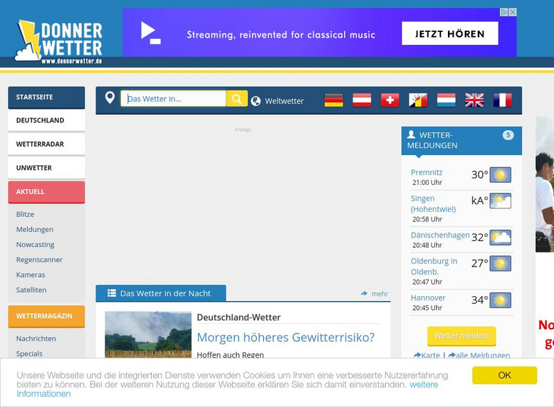Donnerwetter.de German Weather Website Donnerwetter.de German Weather Website