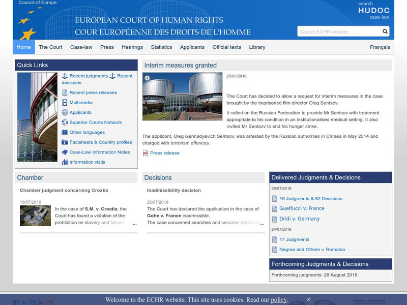 European Court of Human Rights Website European Court of Human Rights Website