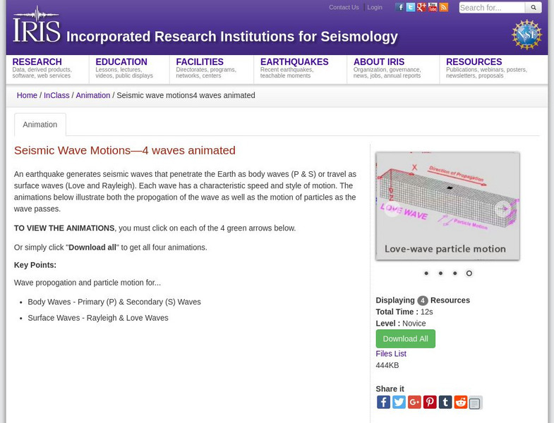 Iris: Seismic Wave Motions Graphic Iris: Seismic Wave Motions Graphic