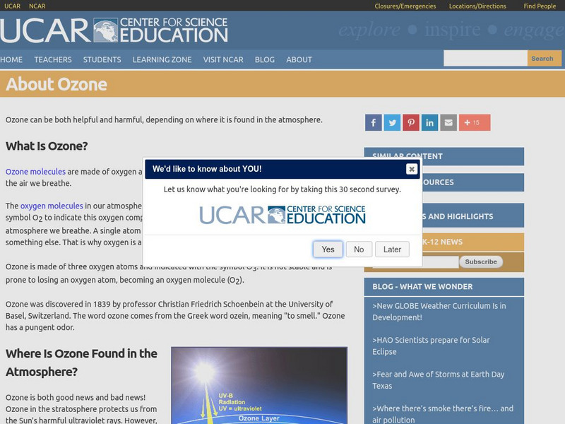Ucar: About Ozone Website Ucar: About Ozone Website