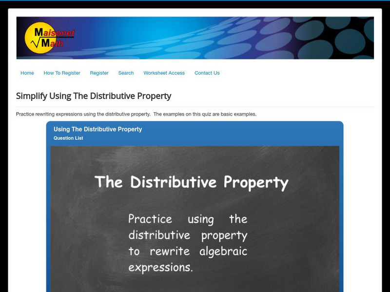 Maisonet Math: Simply Using the Distributive Property Unknown Type Maisonet Math: Simply Using the Distributive Property Unknown Type