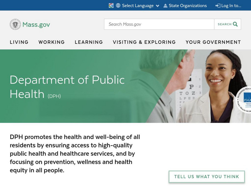 Massachusetts Department of Public Health Website