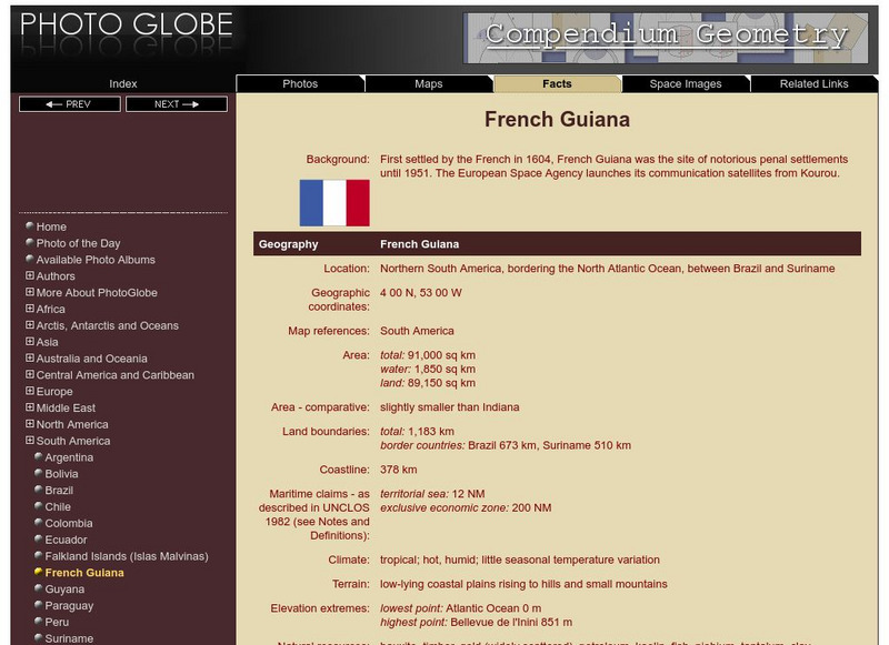 Photo Globe: French Guiana Handout Photo Globe: French Guiana Handout