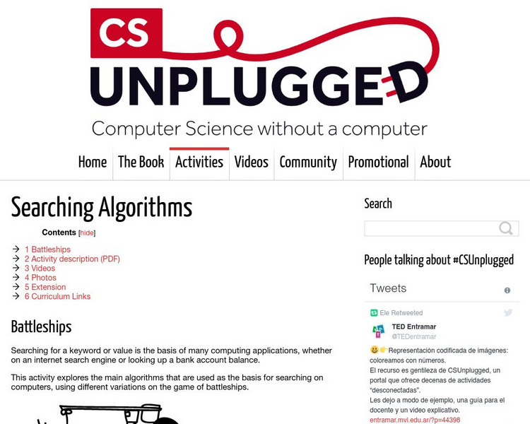 University of Canterbury: Cs Unplugged: Searching Algorithms Lesson Plan University of Canterbury: Cs Unplugged: Searching Algorithms Lesson Plan