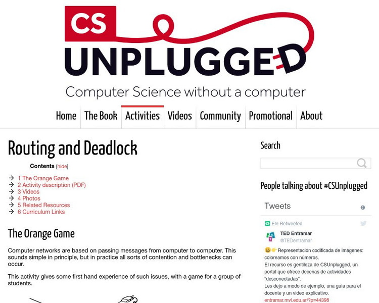 University of Canterbury: Cs Unplugged: Routing and Deadlock Lesson Plan University of Canterbury: Cs Unplugged: Routing and Deadlock Lesson Plan