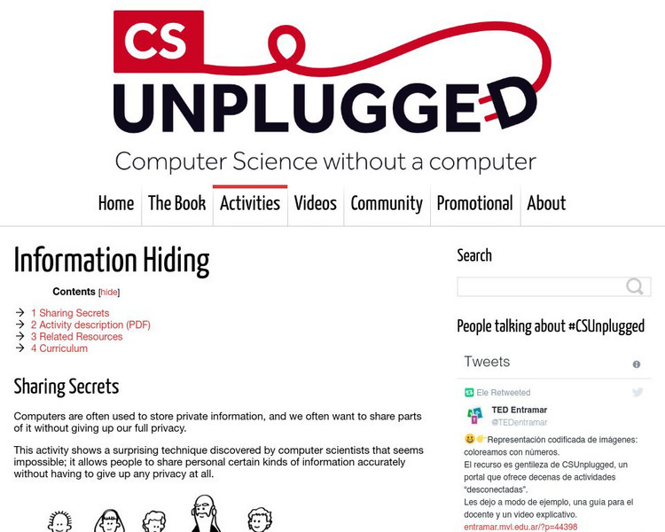 University of Canterbury: Cs Unplugged: Information Hiding Lesson Plan University of Canterbury: Cs Unplugged: Information Hiding Lesson Plan