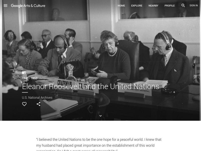 Google Cultural Institute: Eleanor Roosevelt and the United Nations PPT Google Cultural Institute: Eleanor Roosevelt and the United Nations PPT
