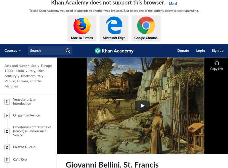 Khan Academy: Art History: Bellini's Saint Francis Instructional Video Khan Academy: Art History: Bellini's Saint Francis Instructional Video