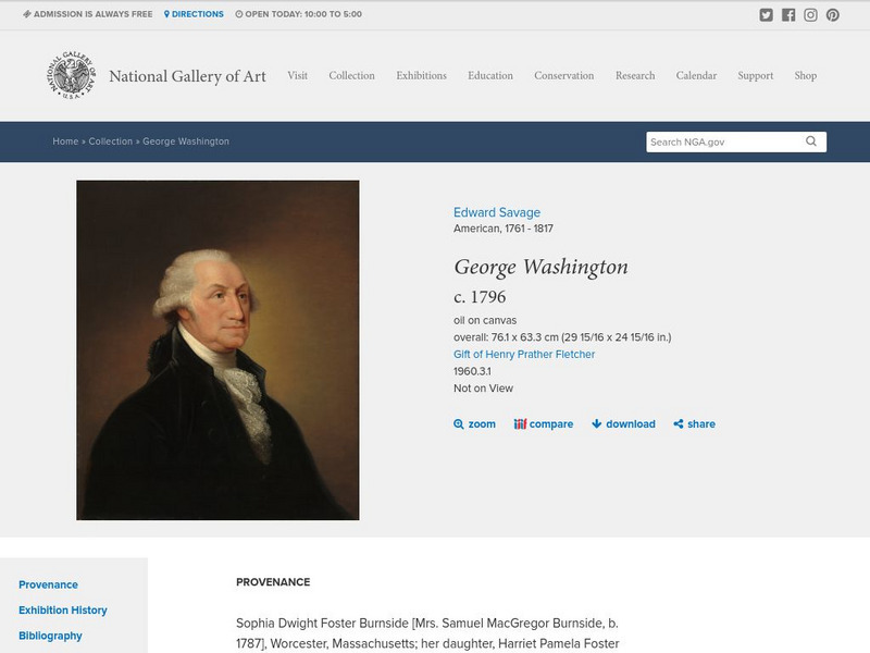 National Gallery of Art: "George Washington" by Edward Savage Website National Gallery of Art: "George Washington" by Edward Savage Website