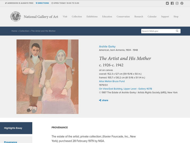 National Gallery of Art: "The Artist and His Mother" by Arshile Garky Graphic National Gallery of Art: "The Artist and His Mother" by Arshile Garky Graphic