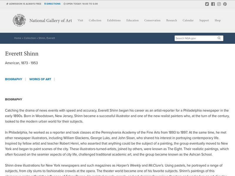 National Gallery of Art: Everett Shinn Website National Gallery of Art: Everett Shinn Website