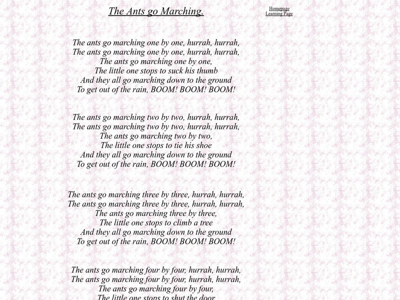 Nursery Rhymes 4 U: "The Ants Go Marching" Primary Nursery Rhymes 4 U: "The Ants Go Marching" Primary