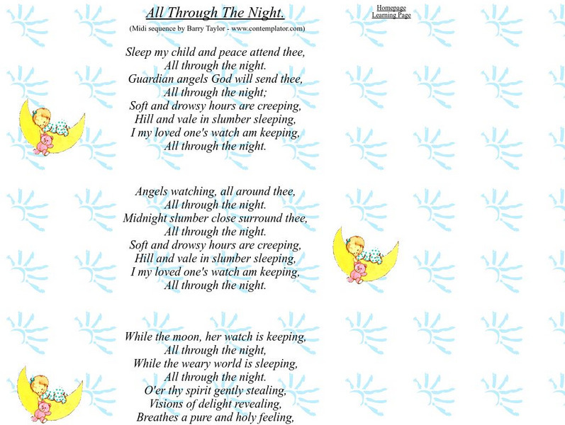 Nursery Rhymes R U: All Through the Night Primary