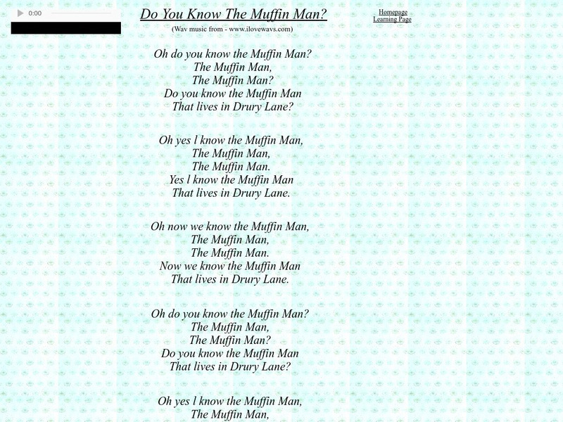 Nurseryrhymes4u: Do You Know the Muffin Man? Audio Nurseryrhymes4u: Do You Know the Muffin Man? Audio