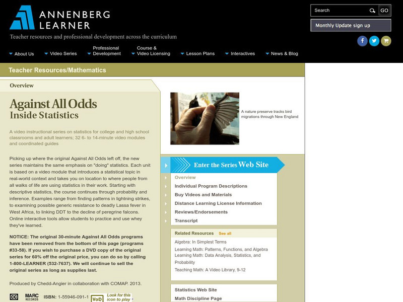 Annenberg Learner: Against All Odds: Normal Calculations Instructional Video Annenberg Learner: Against All Odds: Normal Calculations Instructional Video