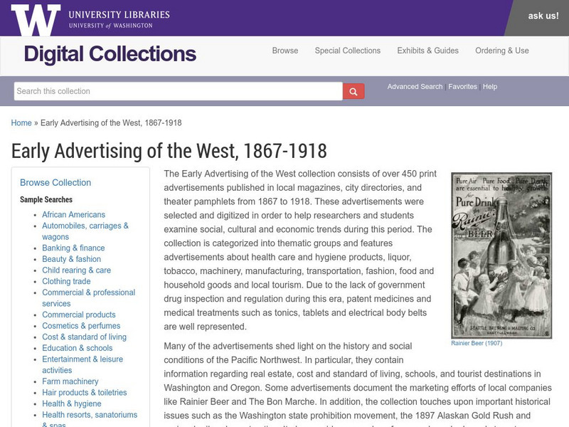 University of Washington Libraries: Early Advertising of the West Website University of Washington Libraries: Early Advertising of the West Website