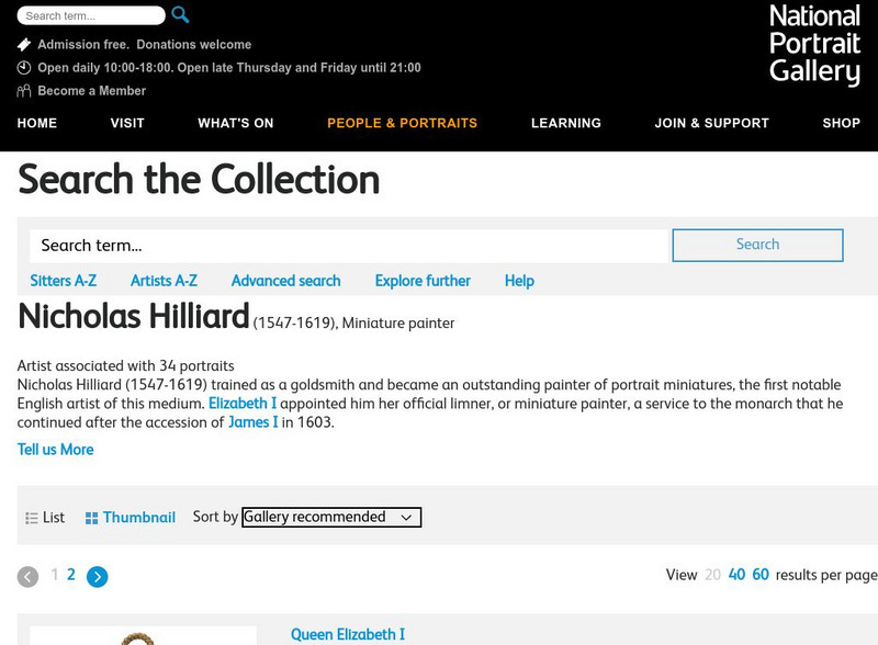 National Portrait Gallery: Artists a to Z: Nicholas Hilliard Graphic National Portrait Gallery: Artists a to Z: Nicholas Hilliard Graphic