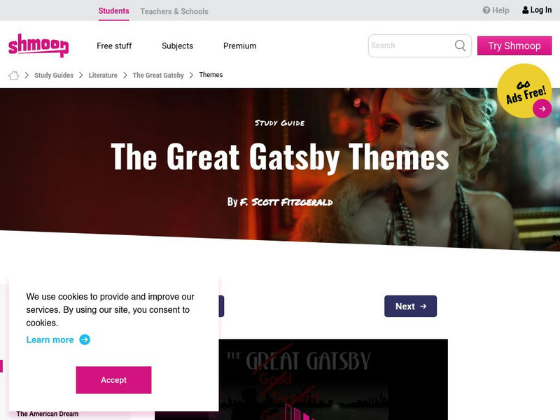 Shmoop: The Great Gatsby Themes Activity Shmoop: The Great Gatsby Themes Activity