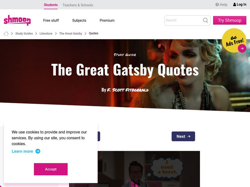Shmoop: The Great Gatsby Quotes Activity Shmoop: The Great Gatsby Quotes Activity