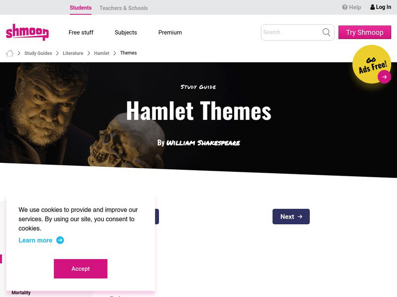 Shmoop: Hamlet Themes Activity Shmoop: Hamlet Themes Activity