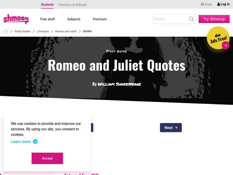 Shmoop: Romeo and Juliet Summary Quotes Website