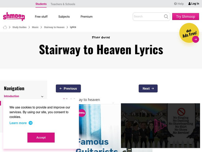 Shmoop: Stairway to Heaven: In a Nutshell Activity Shmoop: Stairway to Heaven: In a Nutshell Activity