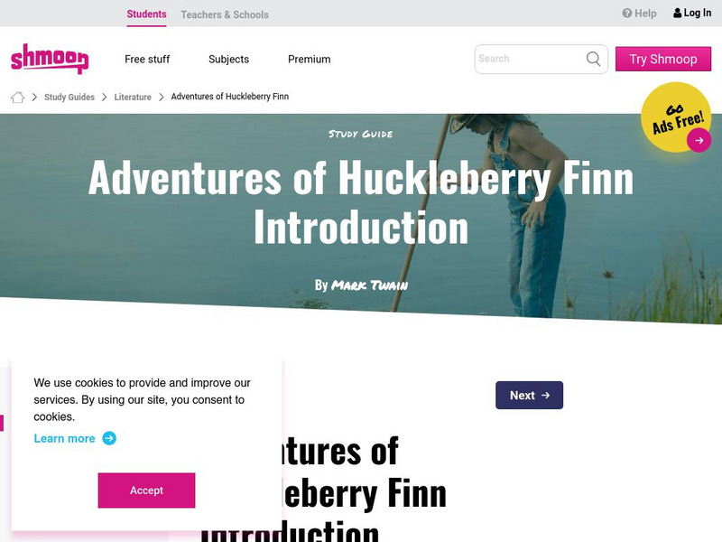 Shmoop: Adventures of Huckleberry Finn: In a Nutshell Activity Shmoop: Adventures of Huckleberry Finn: In a Nutshell Activity