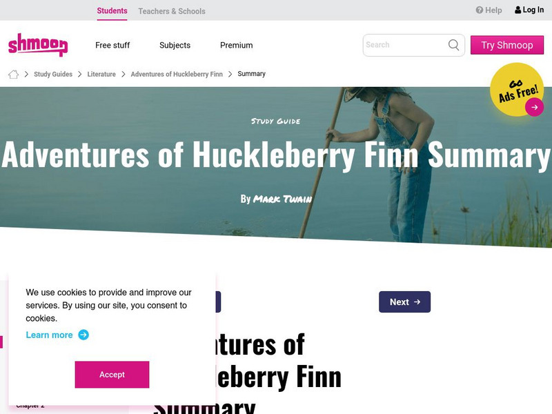 Shmoop: Adventures of Huckleberry Finn Summary Activity Shmoop: Adventures of Huckleberry Finn Summary Activity