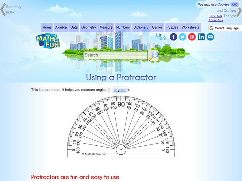 Math Is Fun: Using a Protractor Activity