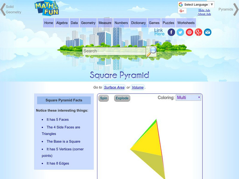 Math Is Fun: Spinning Square Pyramid Activity Math Is Fun: Spinning Square Pyramid Activity