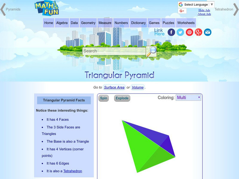 Math Is Fun: Spinning Triangular Pyramid Activity Math Is Fun: Spinning Triangular Pyramid Activity