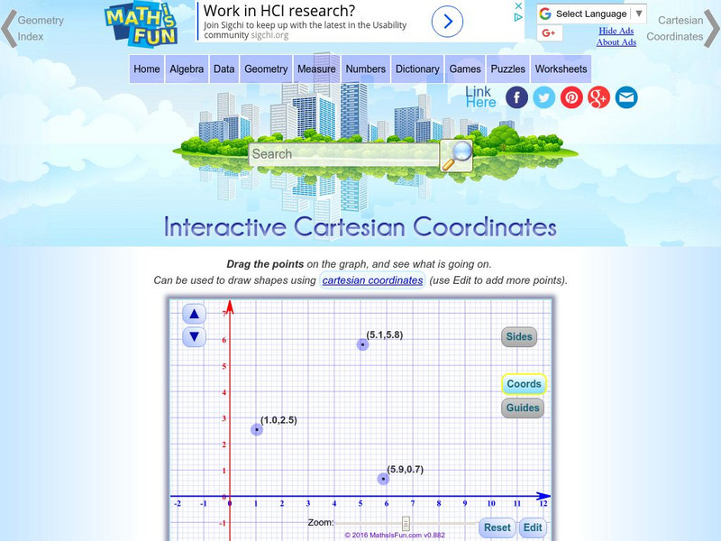 Math Is Fun: Interactive Cartesian Coordinates Interactive Math Is Fun: Interactive Cartesian Coordinates Interactive