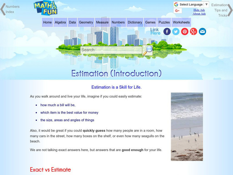 Math Is Fun: Estimation (Introduction) Unit Plan