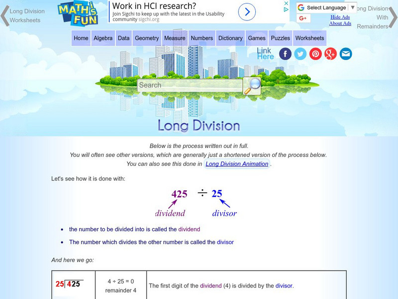 Math Is Fun: Long Division Unit Plan Math Is Fun: Long Division Unit Plan