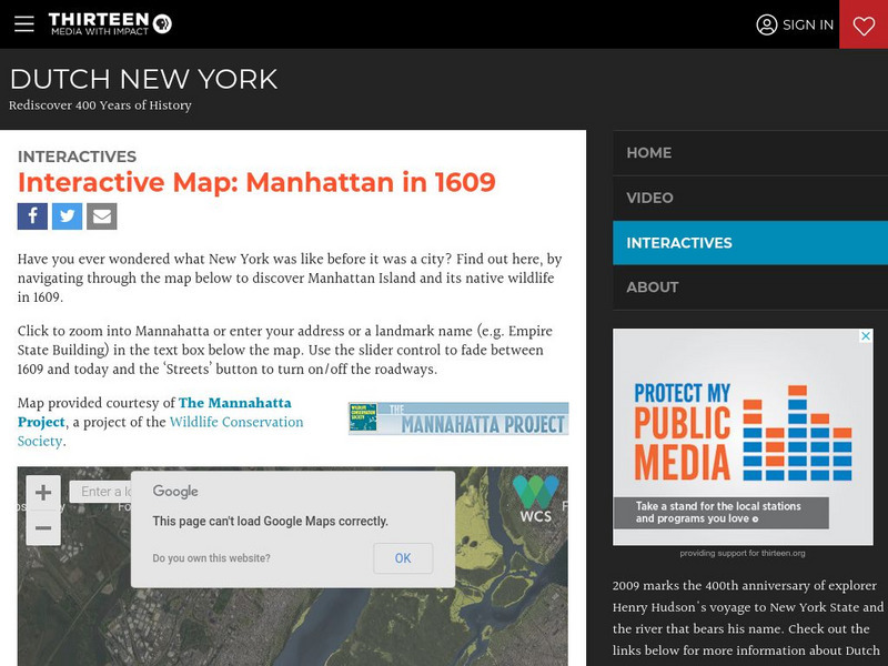Wnet: Thirteen: Interactive Map: Manhattan in 1609: Dutch New York Graphic Wnet: Thirteen: Interactive Map: Manhattan in 1609: Dutch New York Graphic
